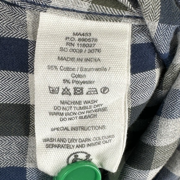 Boden Mens Button Down Gingham Check Plaid Shirt Size M Gray Blue Preppy - Picture 6 of 9